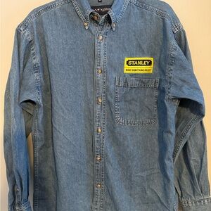 Stanley Men's Denim Button-Down Shirt - Blue